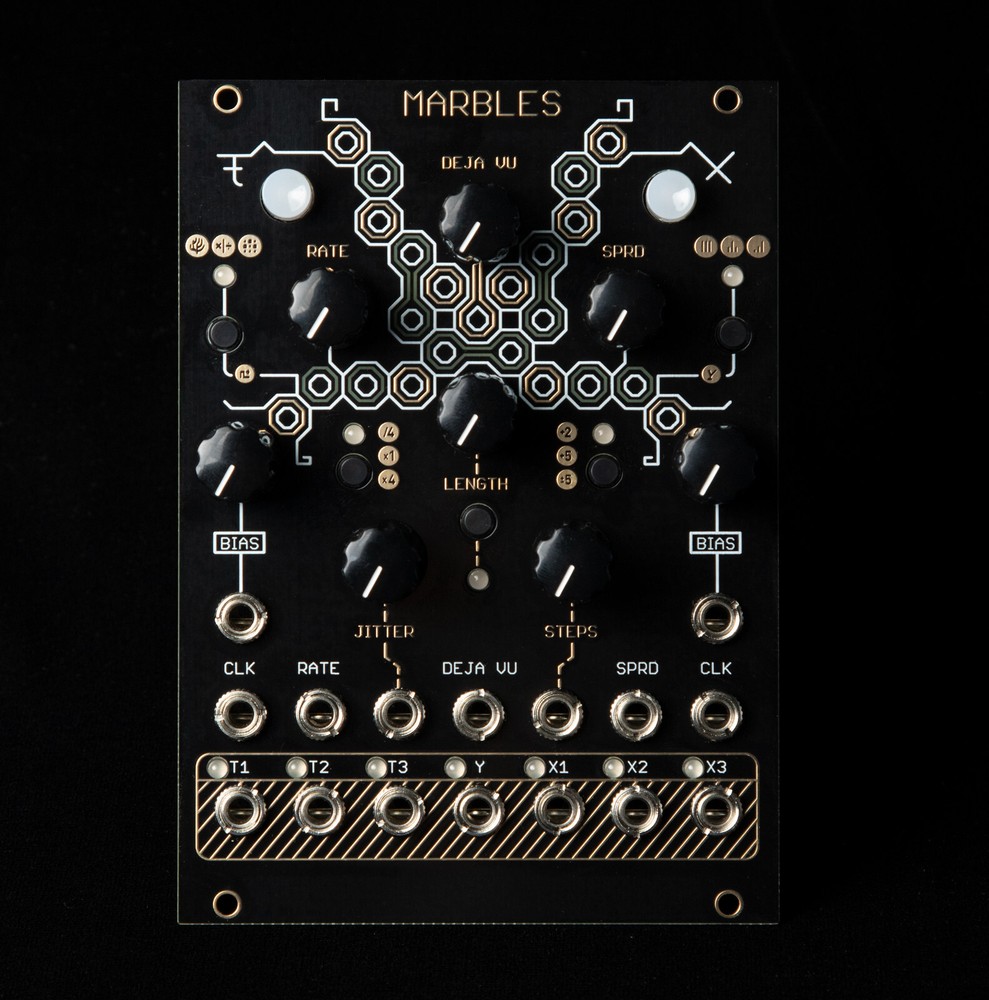 Mutable Instruments Marbles Eurorack Synth Module (Oscillosaurus Black/Gold)