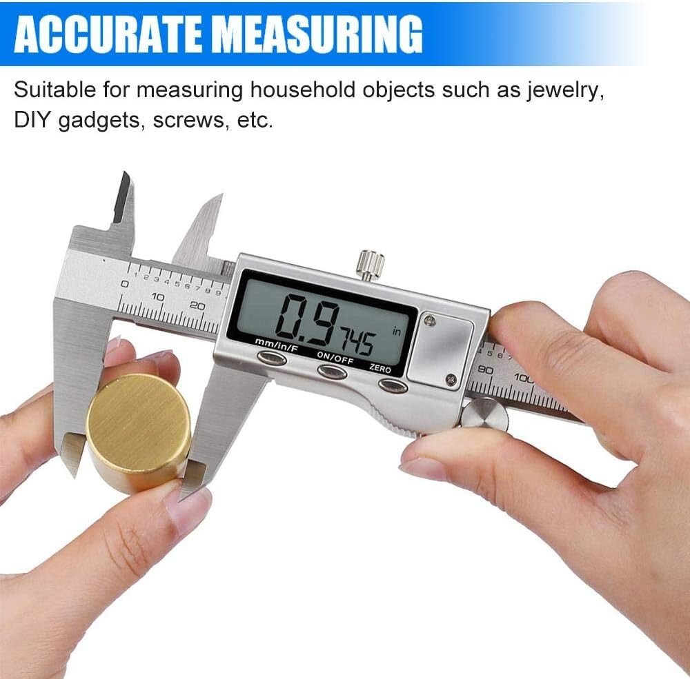Digital Caliper Measuring Tool, Stainless Steel Vernier Caliper Digital Micro...