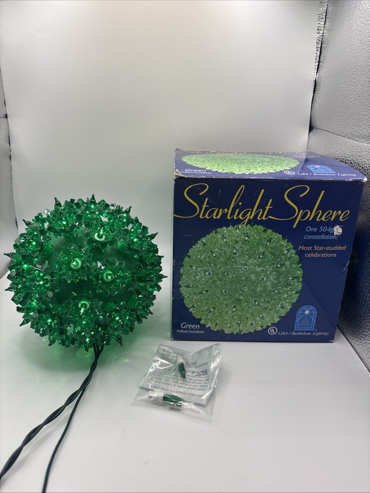 Bethlehem Lighting Starlight Sphere Hanging Christmas Light Ball Green