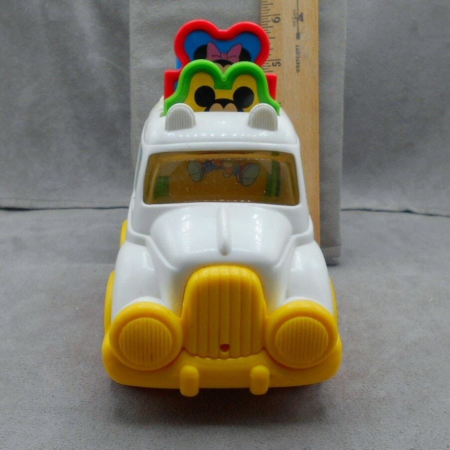 Vintage 1992 Disney Mickey & Friends Pull Bus Pop Up Mattel 5959 No Pull-string