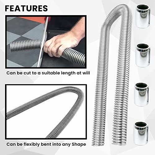 48" Flexible Radiator Hose Kit, Stainless Steel Coolant Water Hose Kit 48 Inch