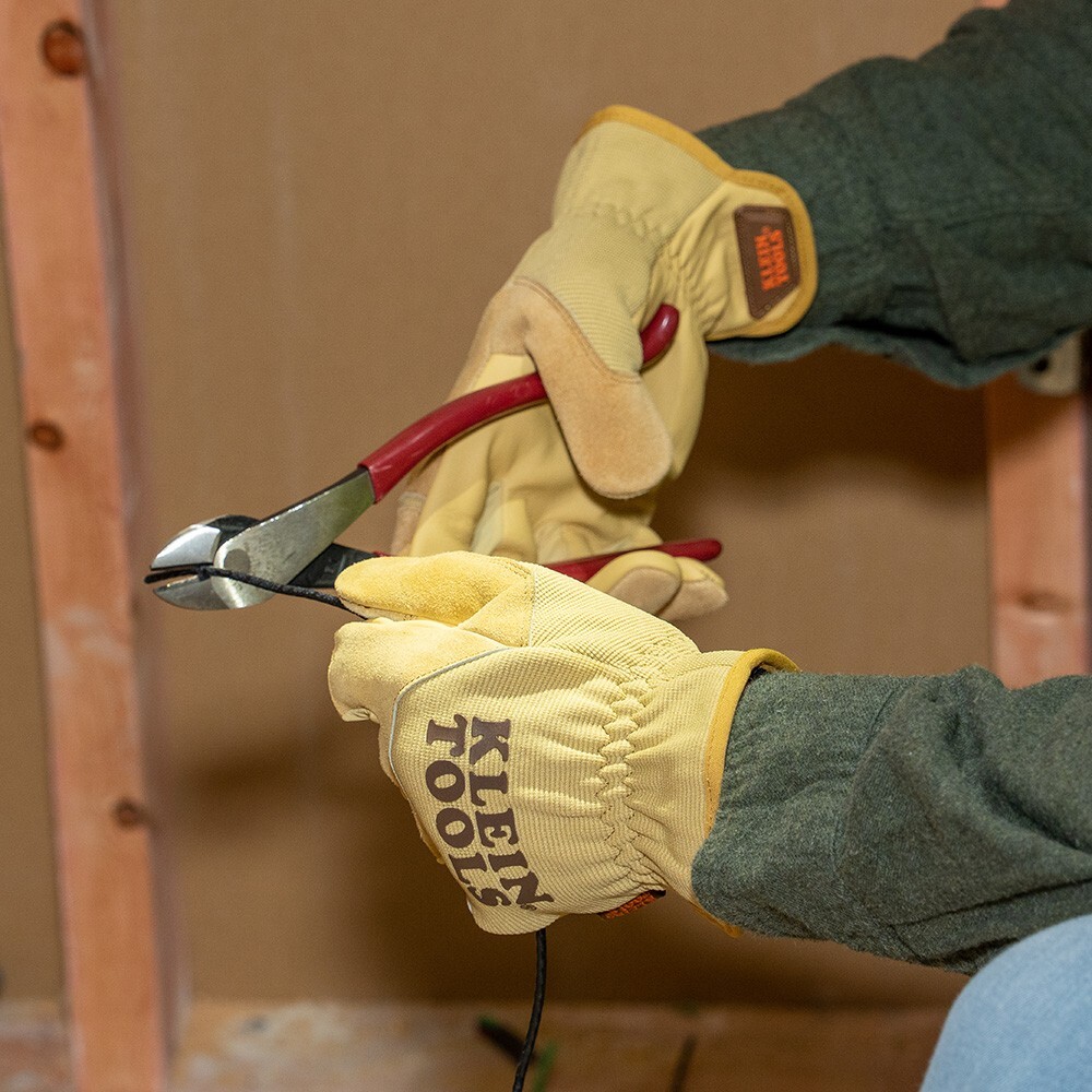 Klein Tools 60608 Leather All Purpose Gloves, Large