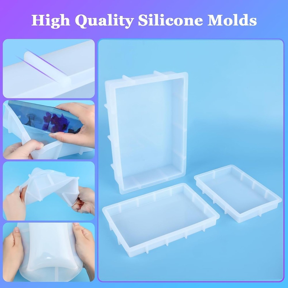 Large Rectangular Silicone Molds - Perfect for Flower Preservation & DIY Crafts