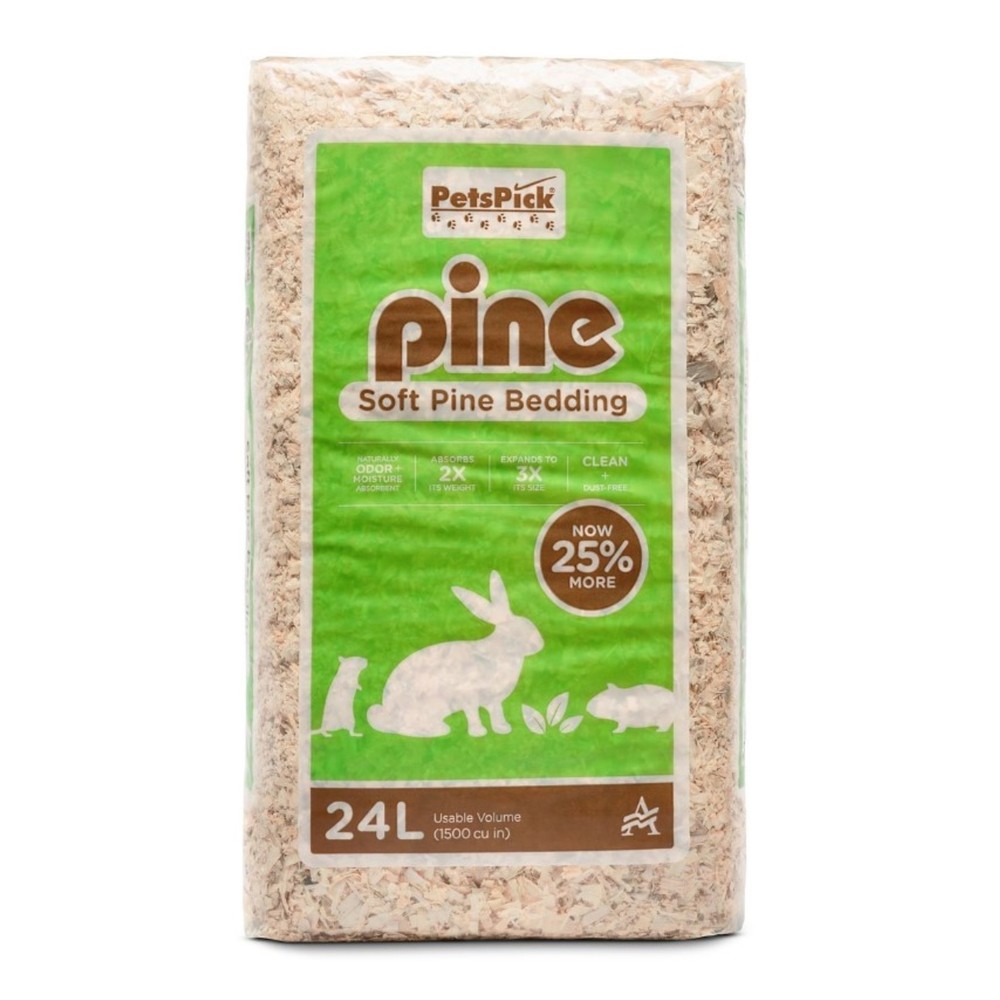 PetsPick Kiln Dried Soft Pine Bedding For Small Pets, 24L