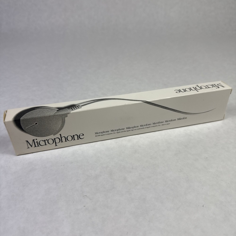 Apple Mac Microphone Original Box Mac Computer Mic Vintage 1990 Open Box *Read