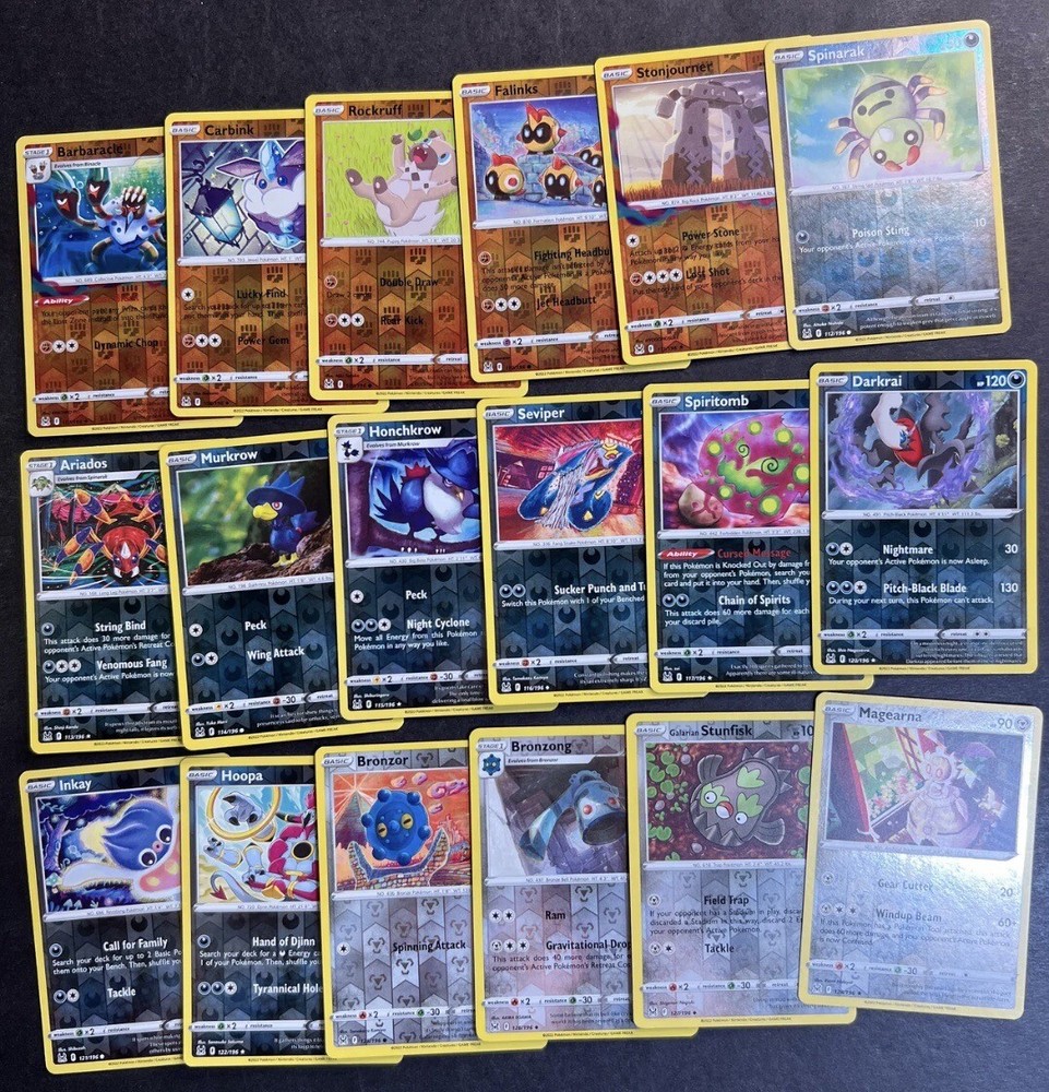 Pokemon - Lost Origin & Silver Tempest Complete Reverse Holo Sets LP/NM