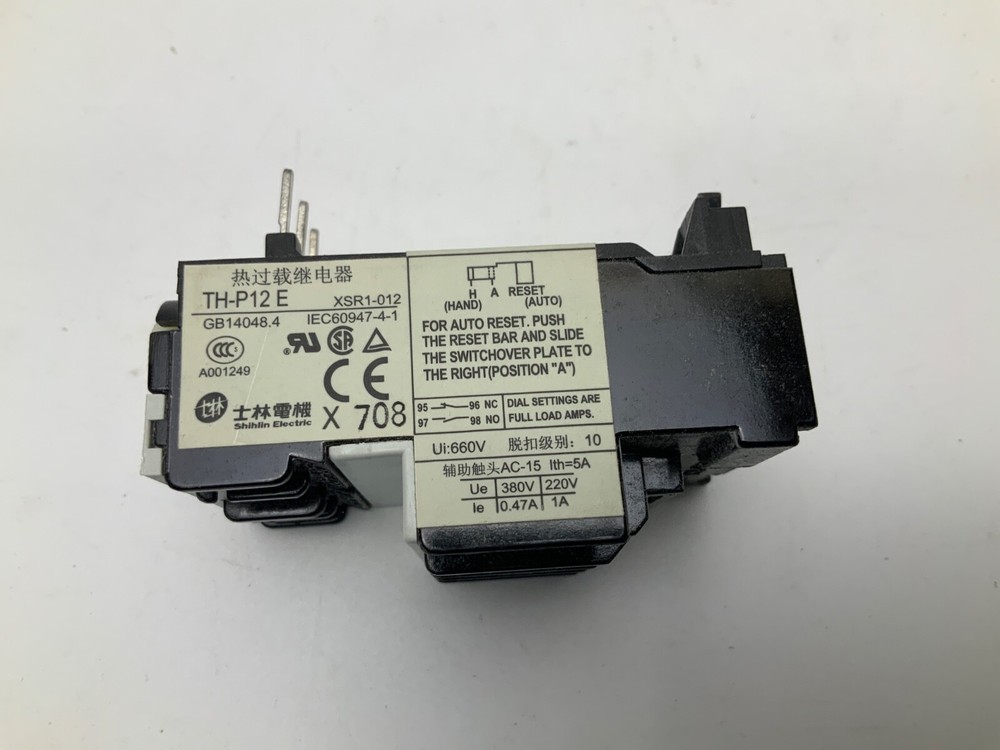 Shihlin TH-P12E thermal overload relay RANGE 0.3 - 0.5A