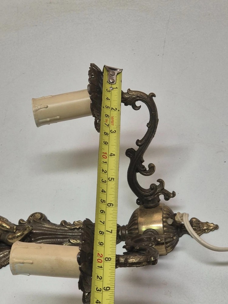 Vintage Gilded Brass Sconce Decorative Rococo Style Untested