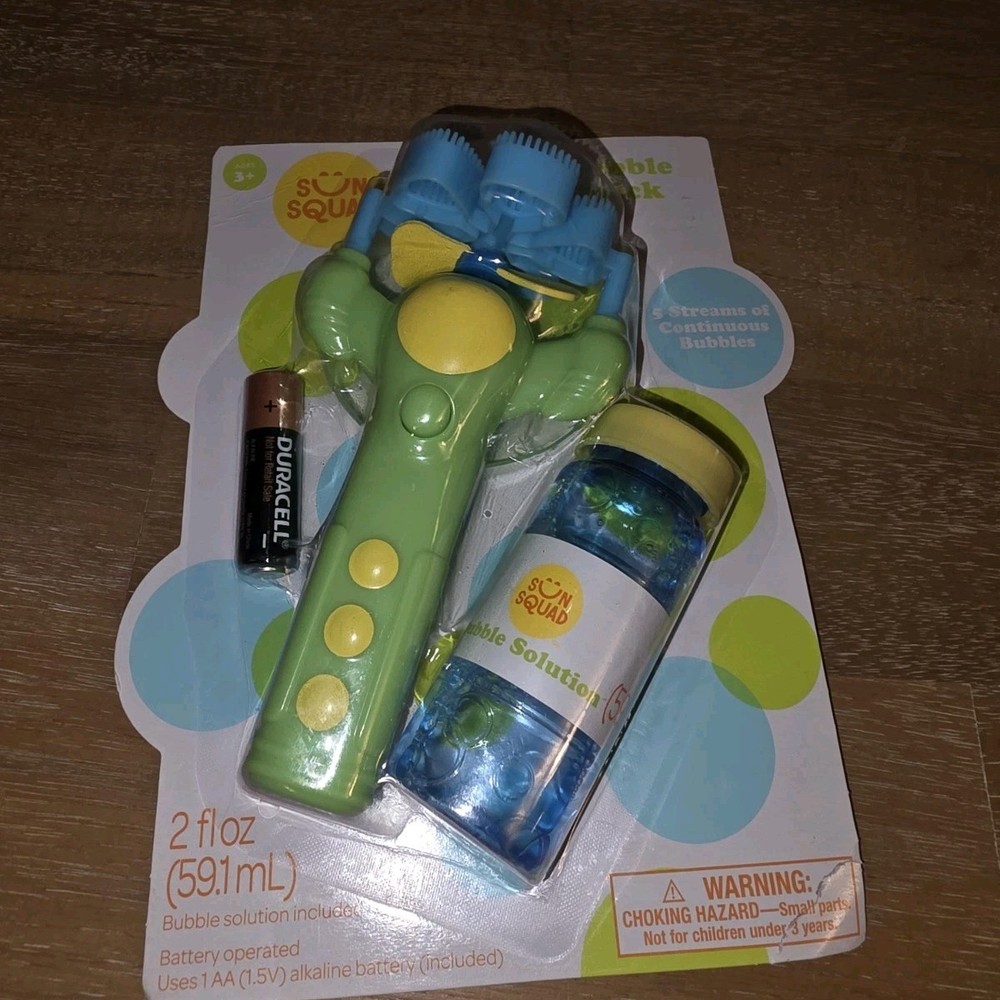 Sun Squad Bubble Stick with 2 fl oz Bubble Solution & Battery