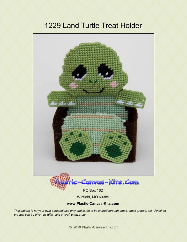 Turtle Treat Holder-Plastic Canvas Pattern or Kit