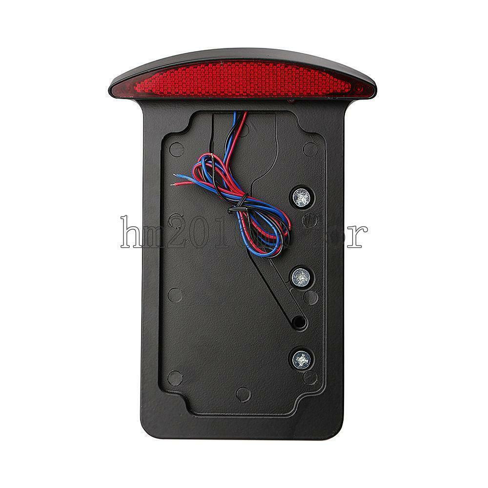 Black Vertical Side Mount License Plate Bracket Tail Light for Harley-Davidson