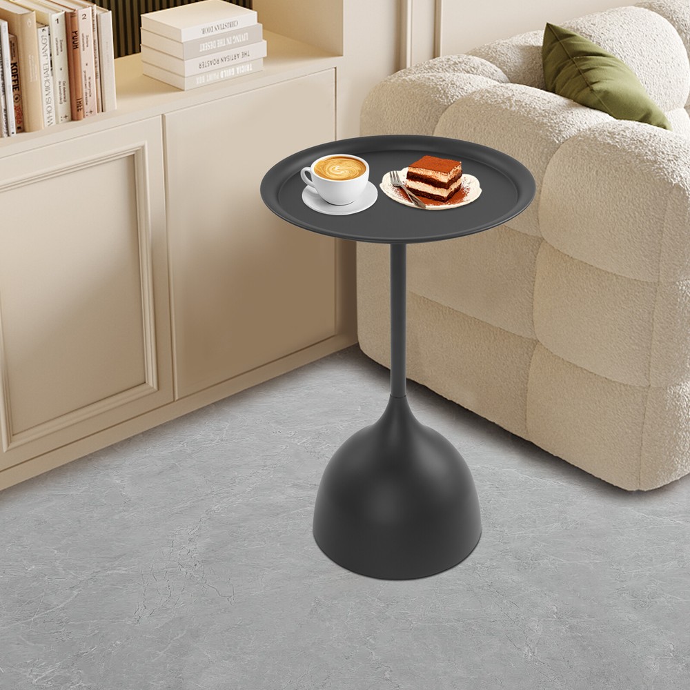 Modern Side End Table Round Side Table Freestanding Living Room Side Table Black