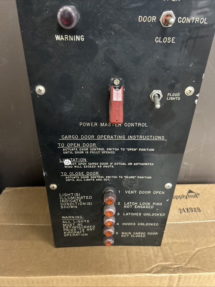 Vintage Lockheed C-130 Control Panel For Cargo Bay