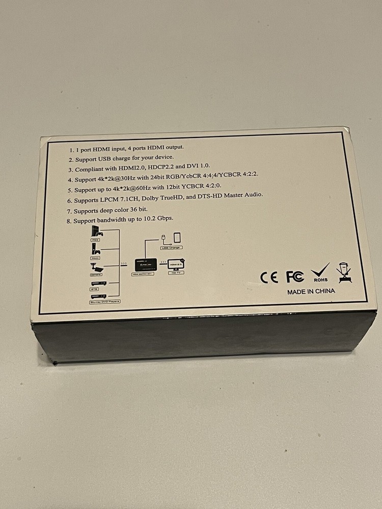 LITEXIM HDMI 5 X 1 SWITCH WITH MINI WIRELESS REMOTE - USB CHARGE 4K 3D