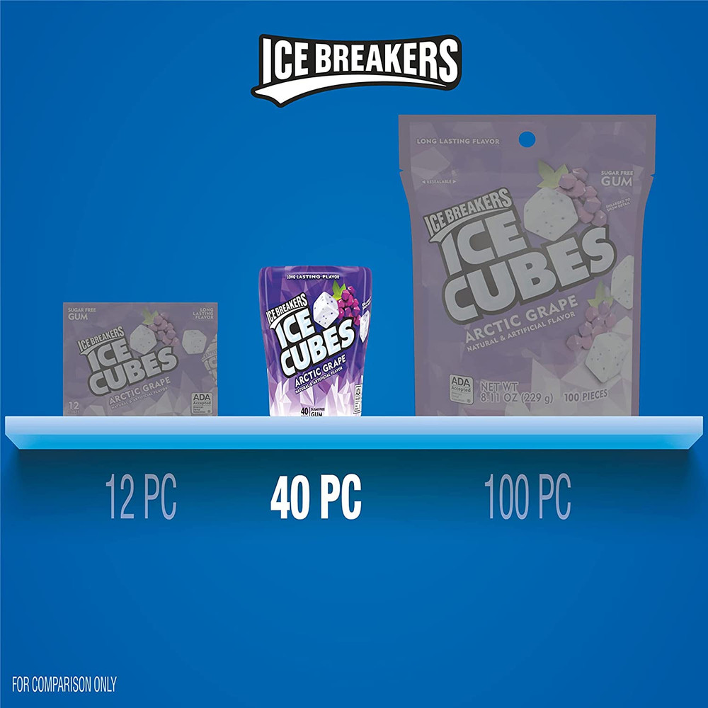 ICE BREAKERS Ice Cubes Arctic Grape Gum 6x40 Pieces