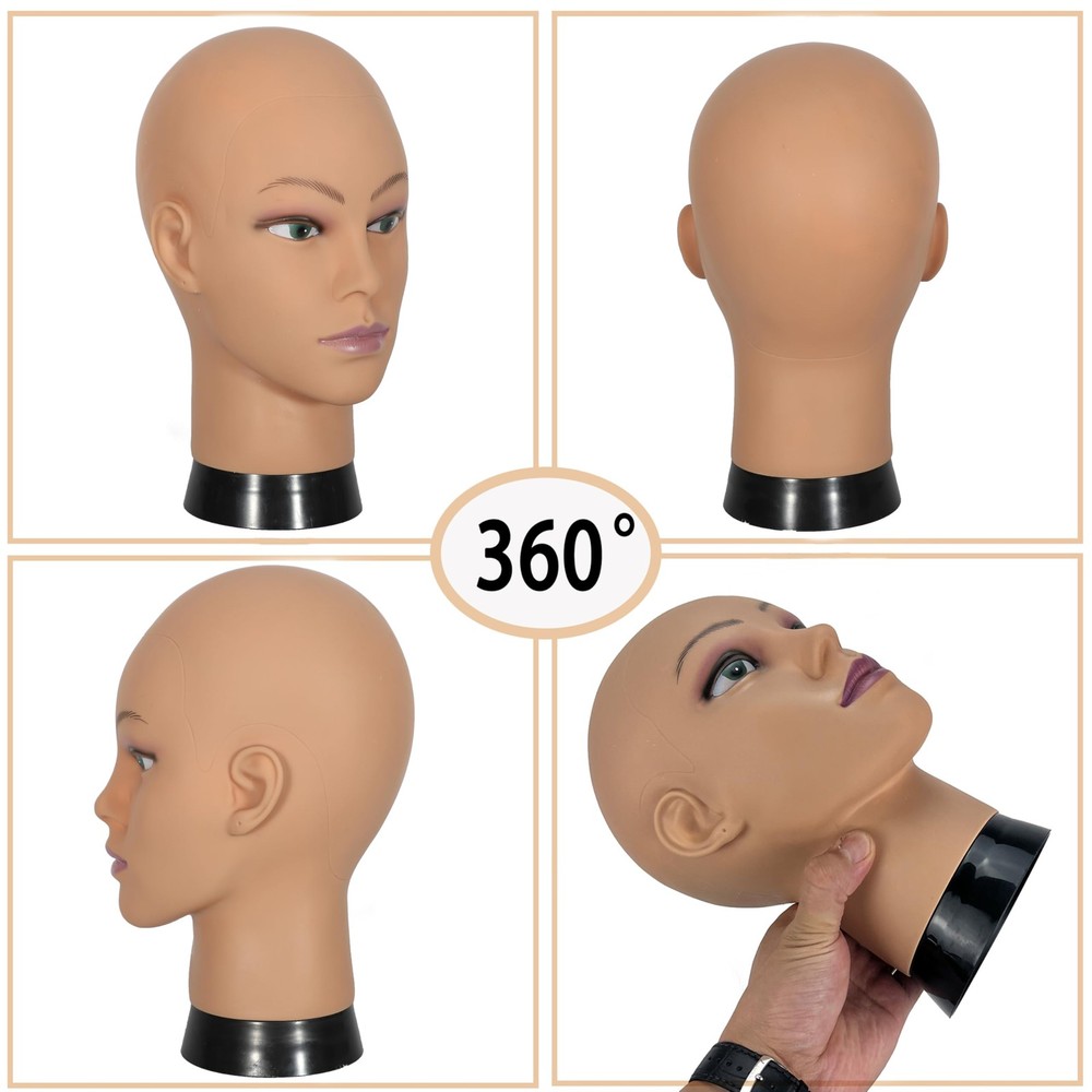 Mannequin Head Stand Wig Training Head w/ Clamp