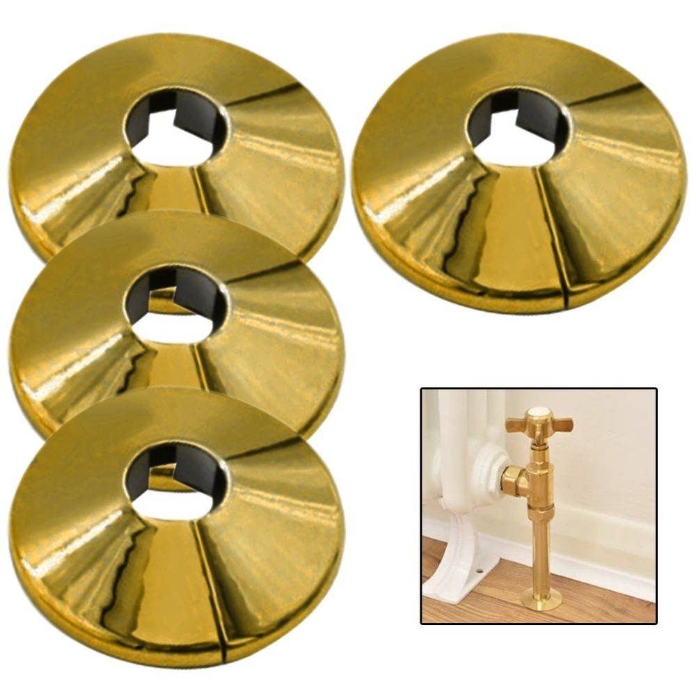 Plastic Covers Radiator Pipe Collars Shield Gold Plastic Covers Install
