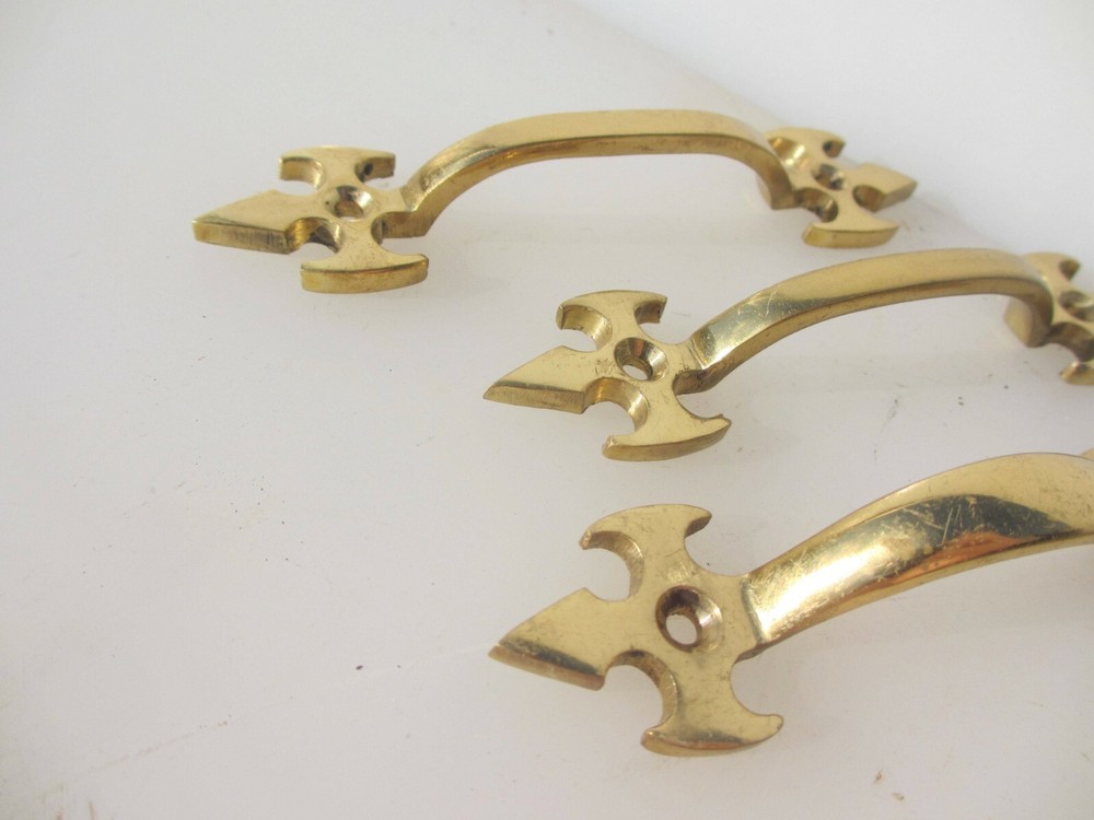 Brass Drawer Handles Cupboard Pulls Cabinet Fleur