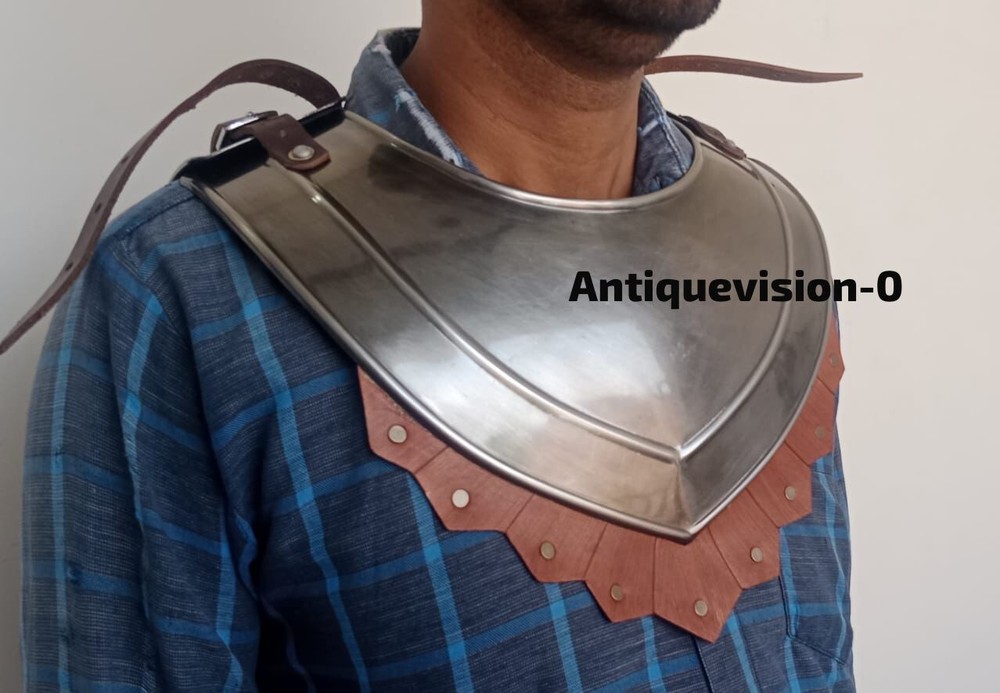 Medieval Steel Gorget & Pauldrons Set, Battle Warrior Gorget Pauldron Shoulder