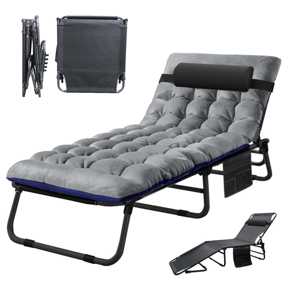 MOPHOTO 4 Position Adjustable Cot Bed Reclining Folding Cots & Mattress Pillow