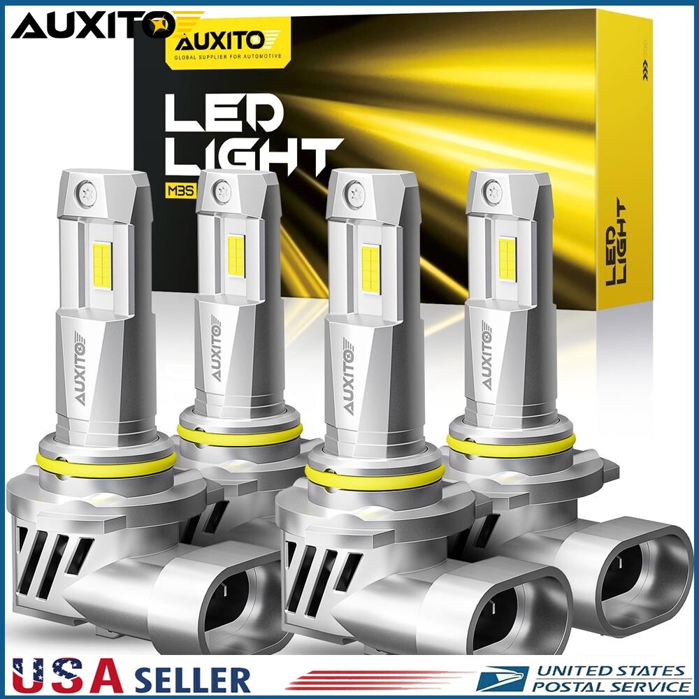 AUXITO Combo 9005 + 9006 LED Headlight Kit Bulbs High Low Beam White 6500K M3S H