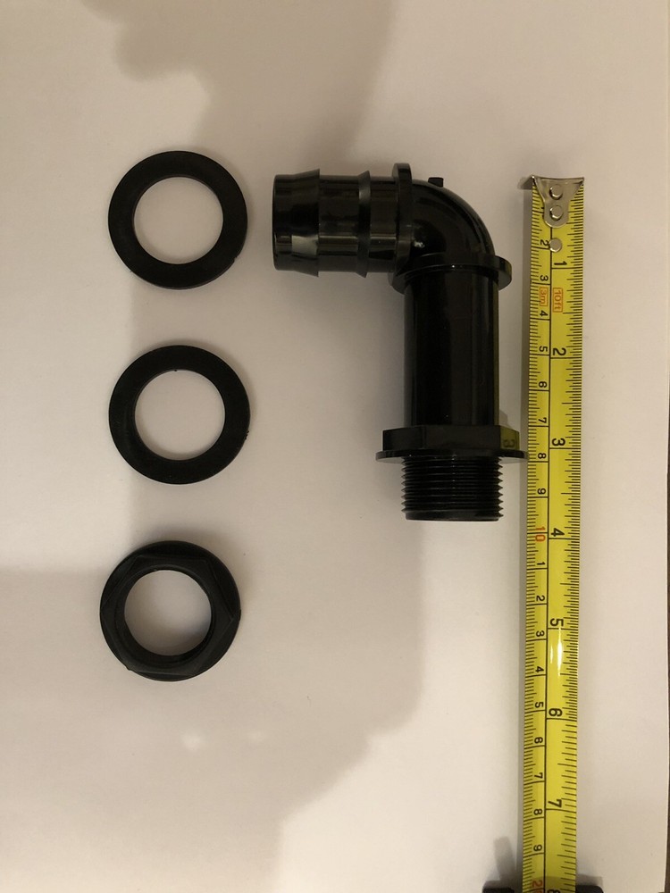 1” Barbed Threaded 90 Degree Elbow Hydroponics