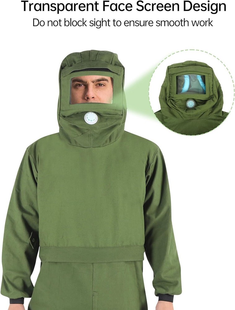 Sand Blasting Suit Protective Hood Splash Work Protection Protective Mask US