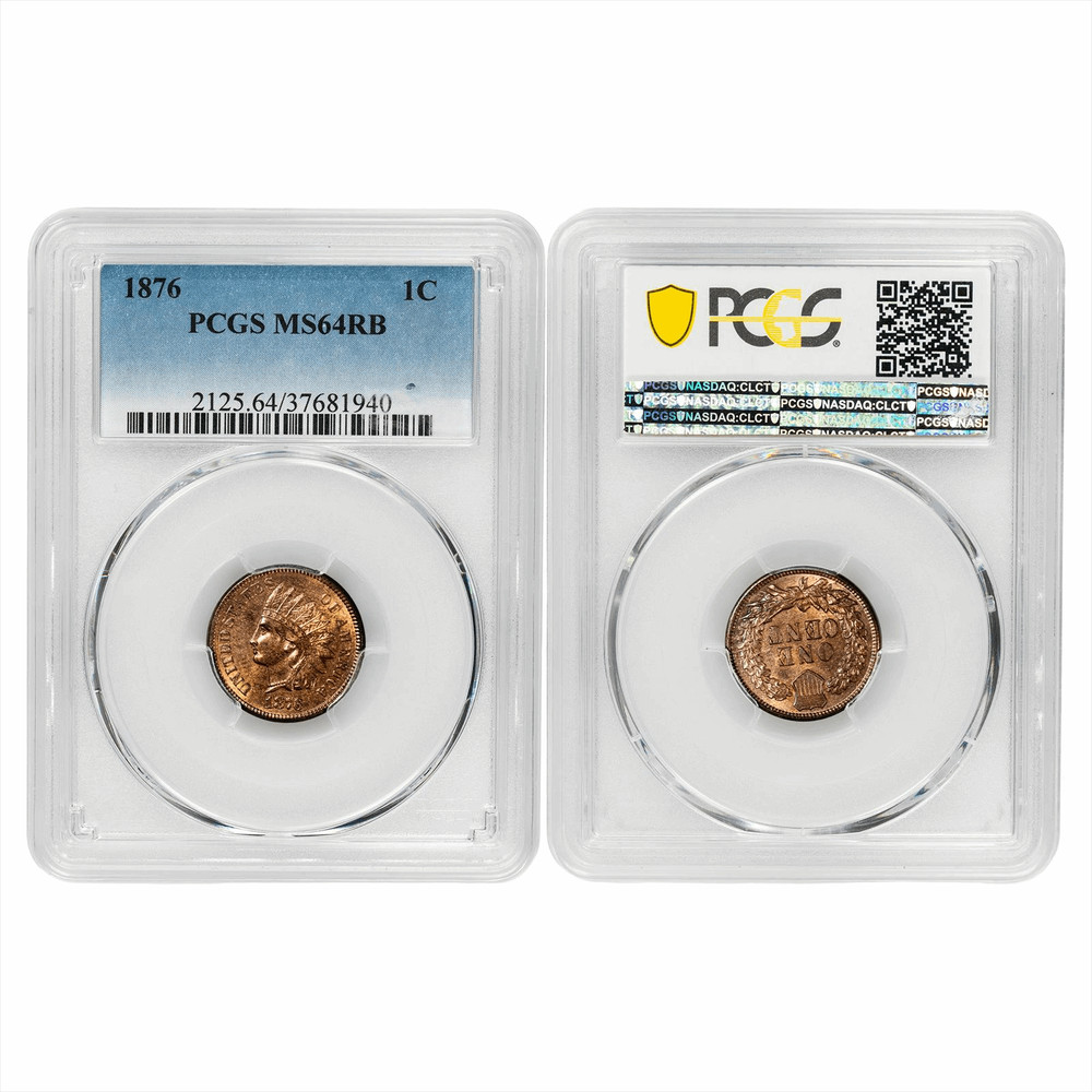 1876 Indian Head Cent 1C PCGS MS 64 RB