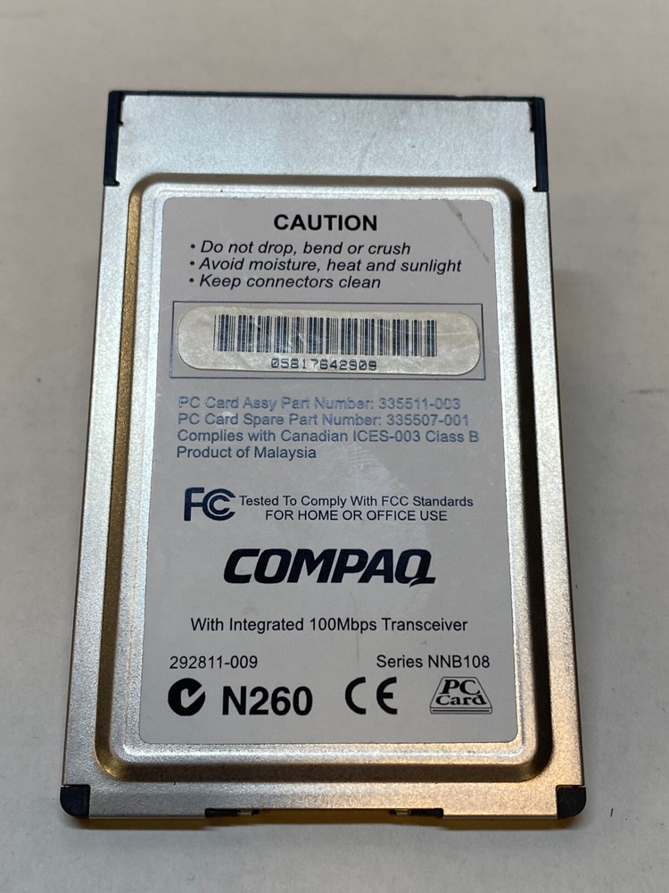 COMPAQ 10/100 Ethernet LAN PC Card