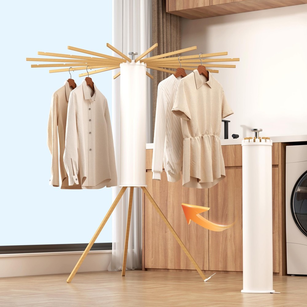 Tripod Clothes Drying Rack, Laundry Drying Rack for Clothing, Foldable Collap...