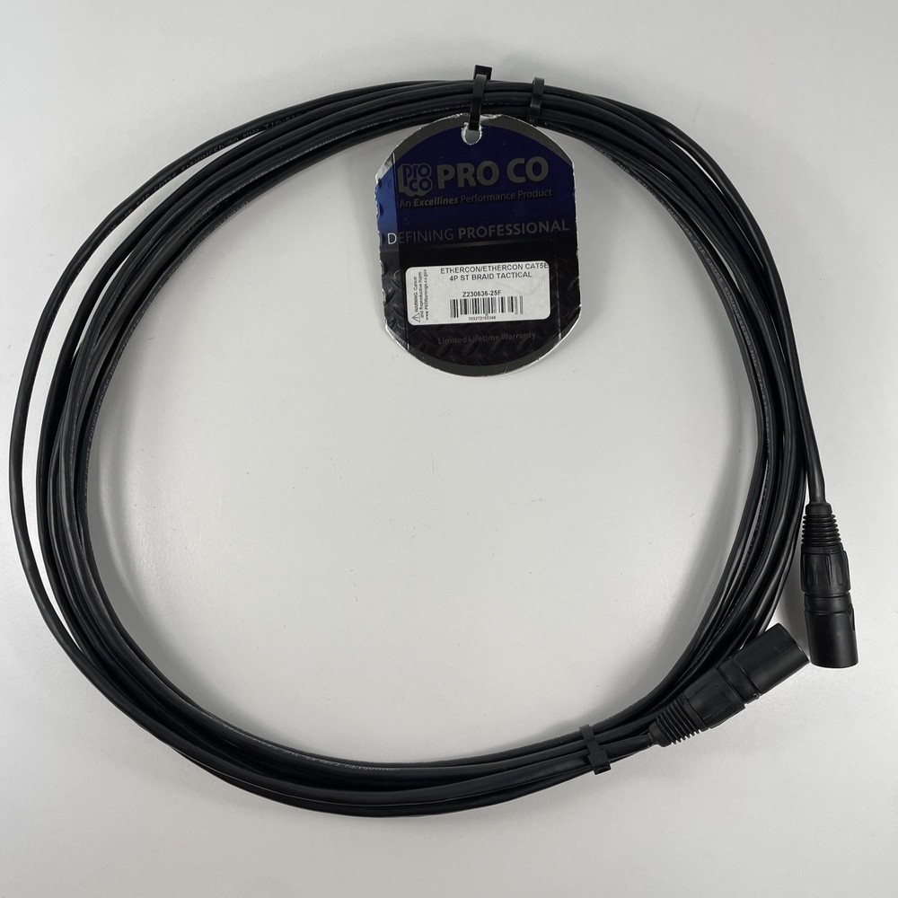 Pro Co Ethercon/Ethercon CAT5E 4P Shielded 25 ft.