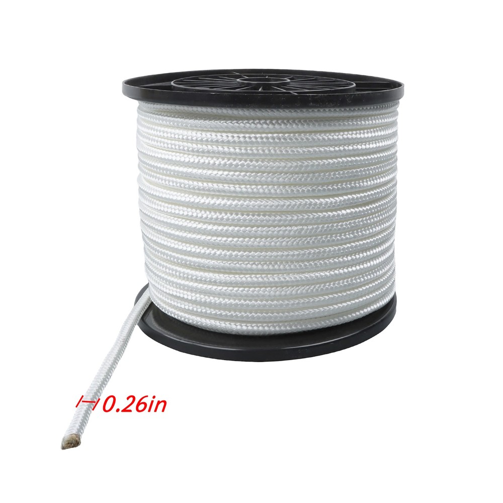 3/8" × 250' Multipurpose White Nylon Rope Sturdy Spool Solid Braid Rope