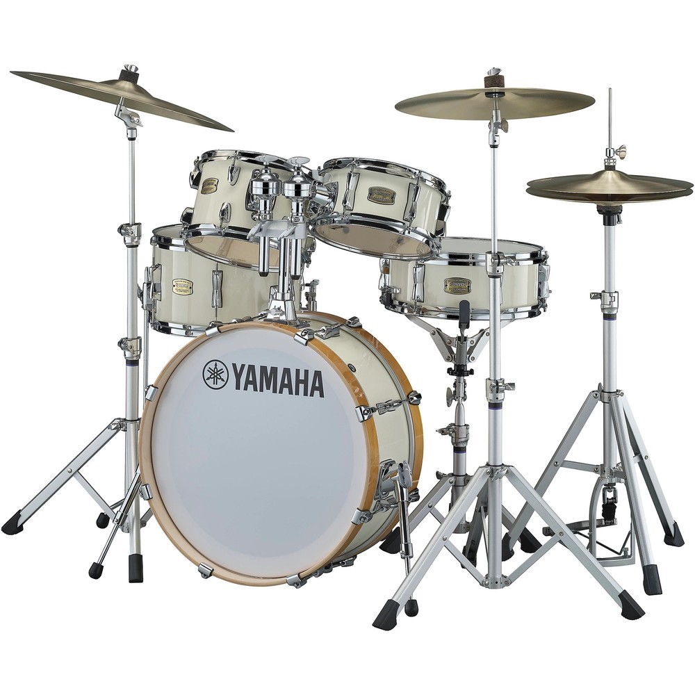 Yamaha Stage Custom Hip Compact 4-Piece Drum Shell Pack, Classic White