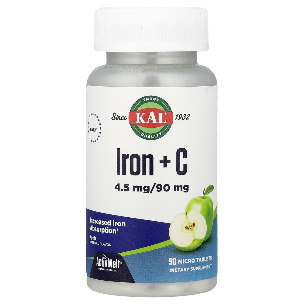 Iron + C, Apple, 90 Micro Tablets