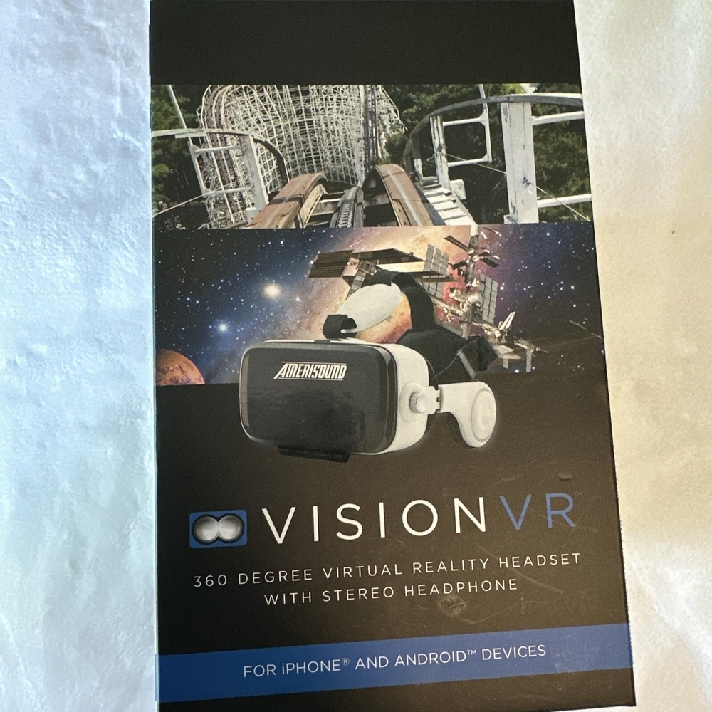 Amerisound VisionVR Virtual Reality Headset w/ Stereo Headphone - iPhone Android