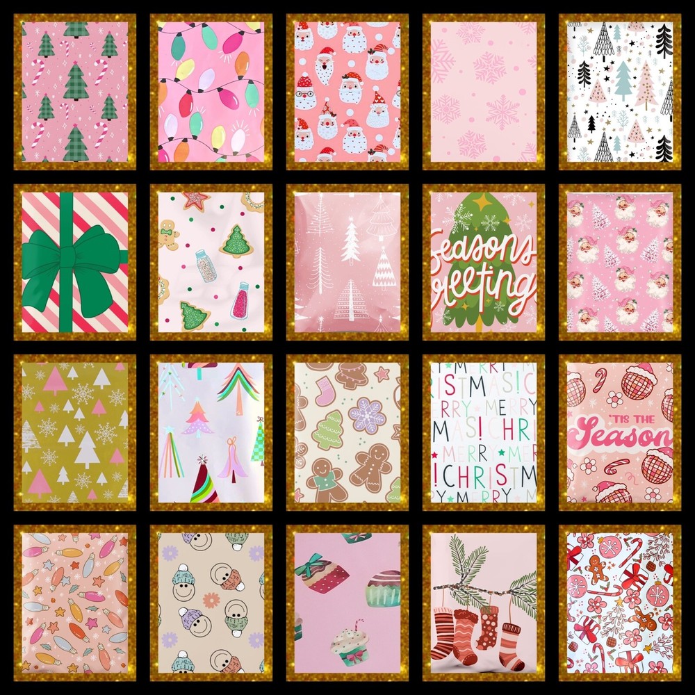 Poly Mailers 10x13 Pink Christmas Assortment