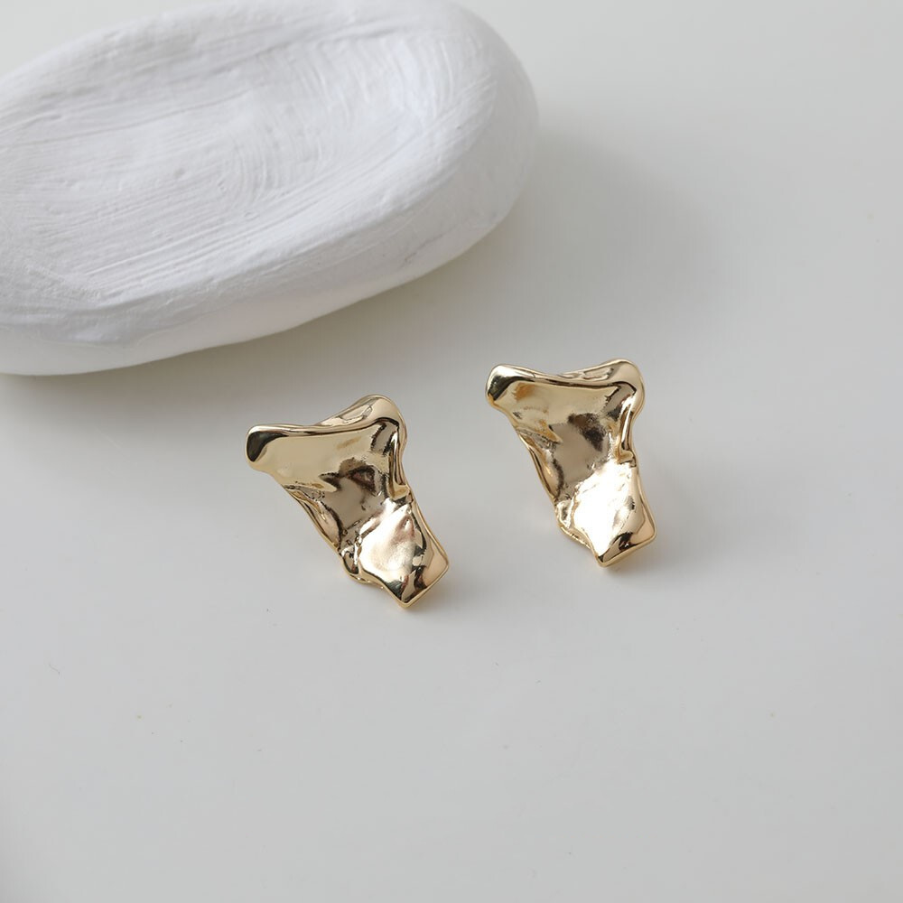 4pcs Irregular Hammered Earring Post,Geometry Irregular Stud Earrings