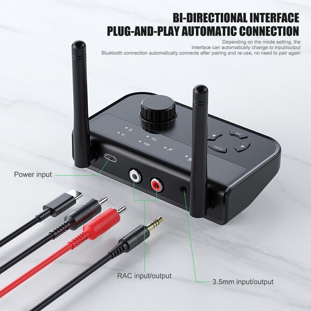 🔥5.3 Long Range Bluetooth Transmitter Receiver For TV Home Stereo Audio Adapter