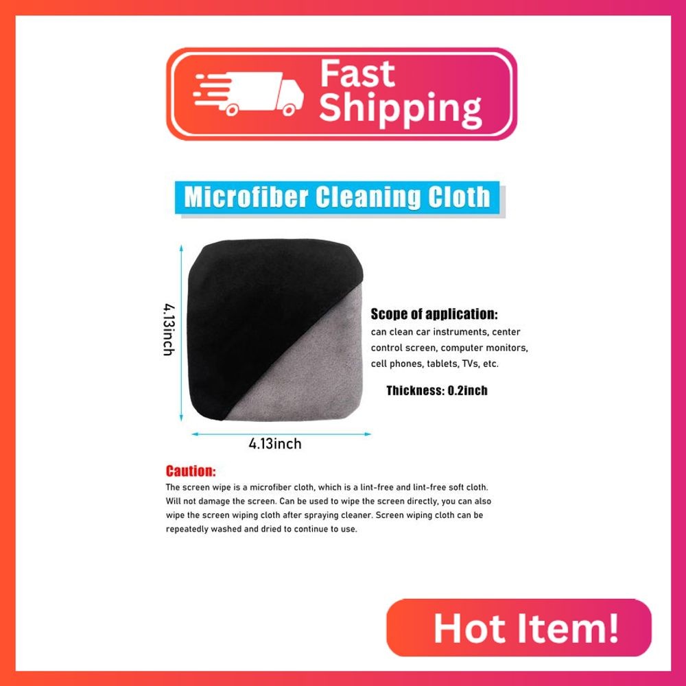 Ohleats Car Screen Cleaner, Microfiber Auto Screen Cleaning Pad, Foldable Touch
