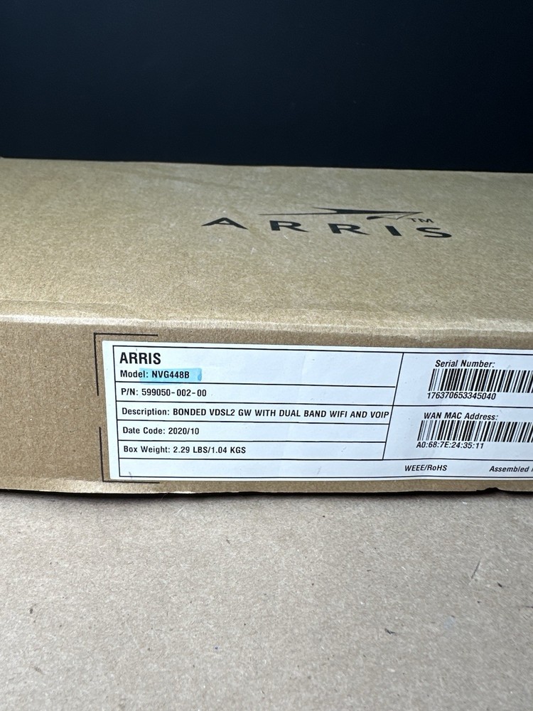 ARRIS Frontier Model NVG448B Router/Modem Combo
