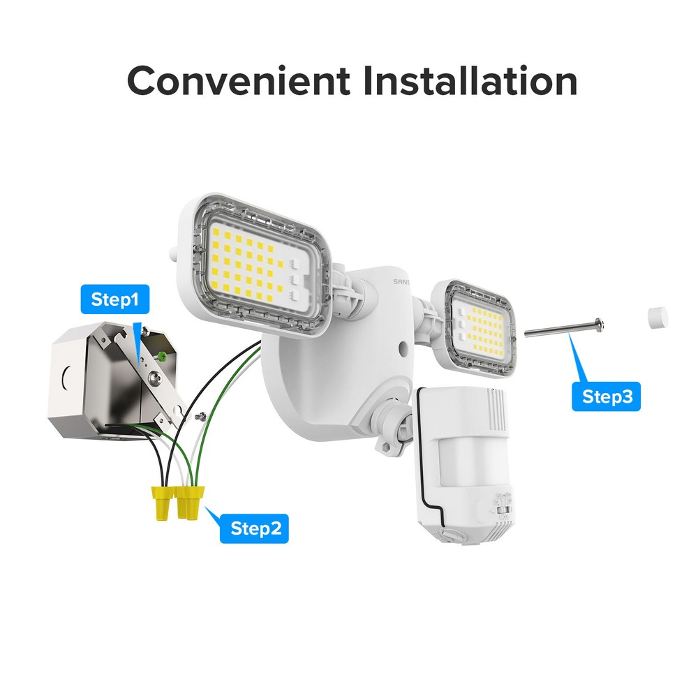 2Pack 10,000LM LED Motion Sensor 90W Spotlight Remote Control Outdoor Floodlight