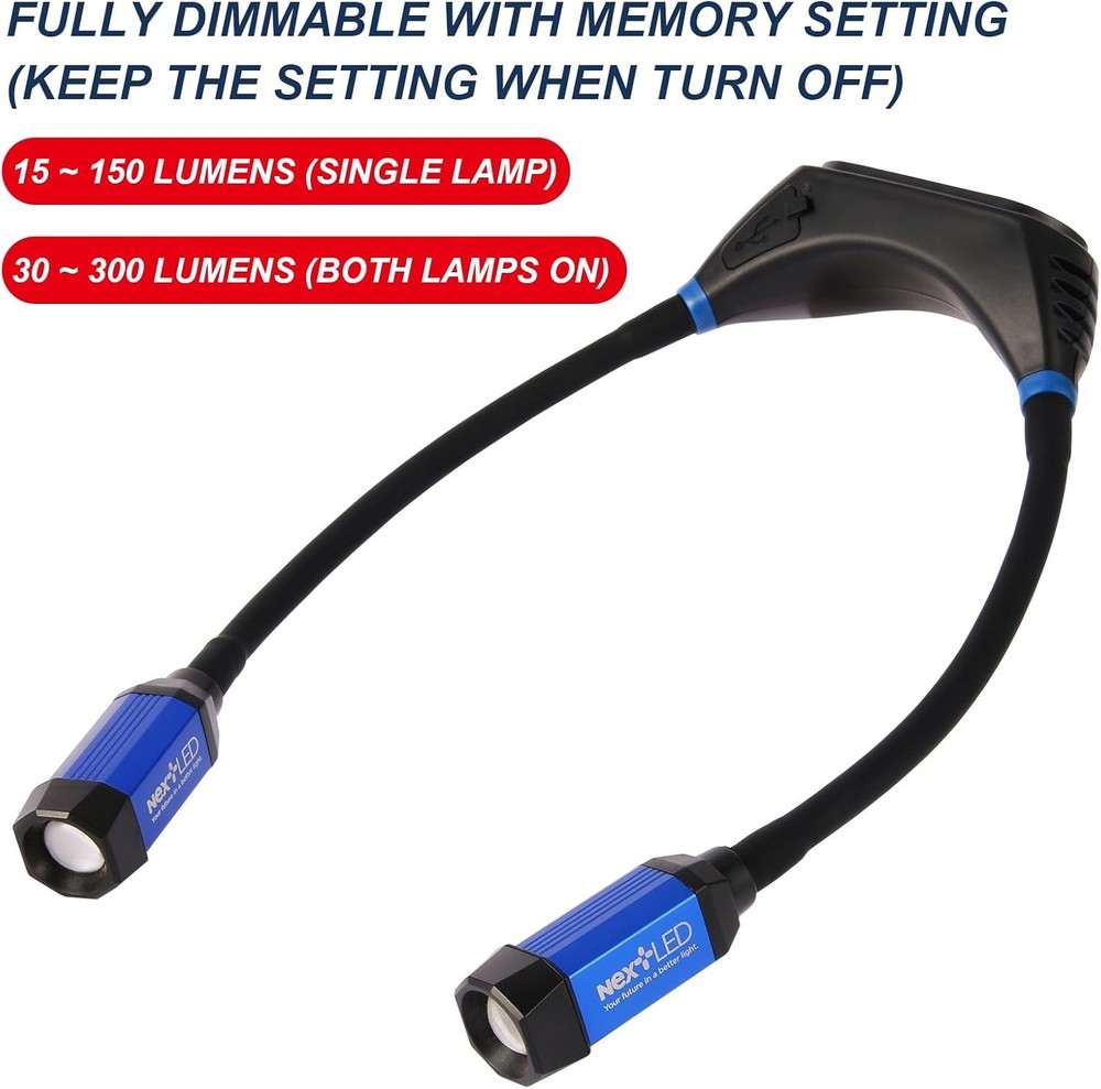 Flexible USB-C Rechargeable Neck Work Light - Waterproof & Impact Resistant