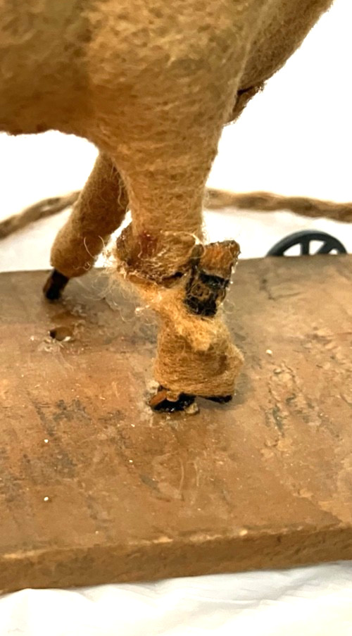 Antique childs felt covered pull toy