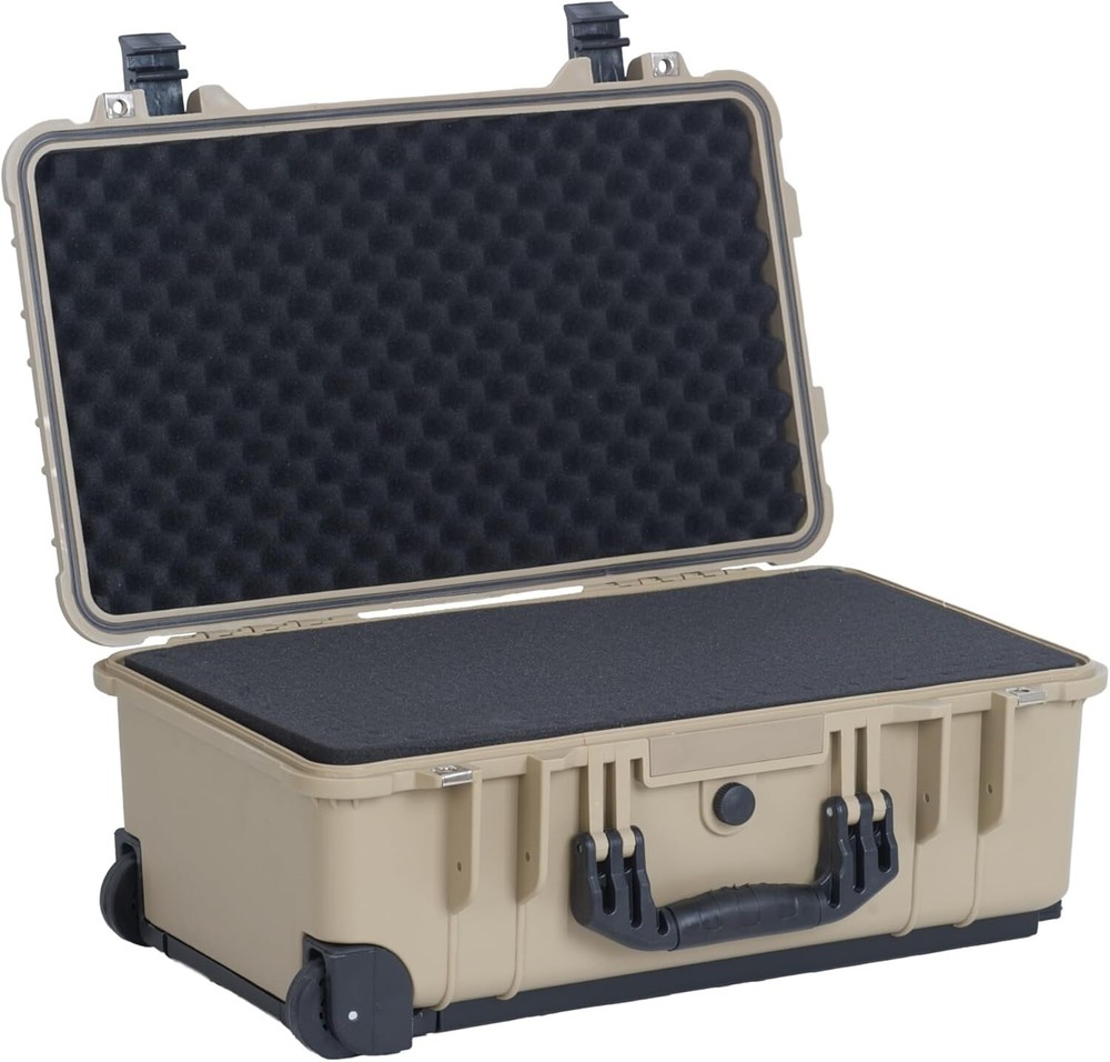 Protective Hard Case with Retractable Handle and Wheels - Waterproof Design