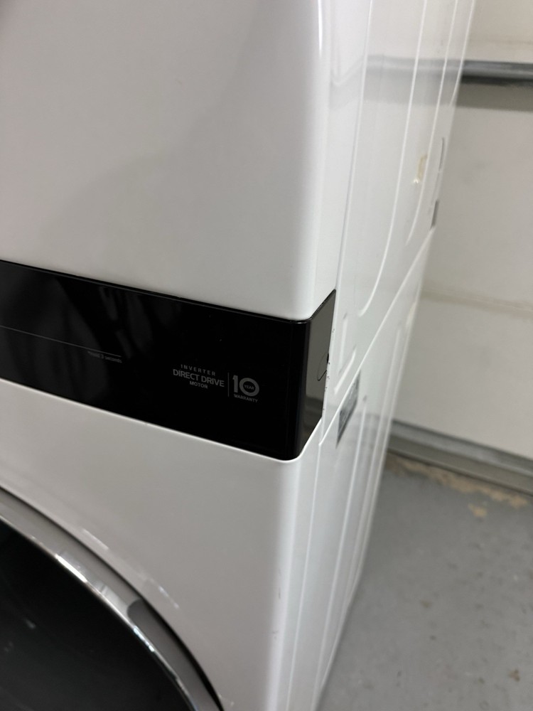 LG ThinQ Stacked Washer & Dryer Electric Front-Loading White/Black