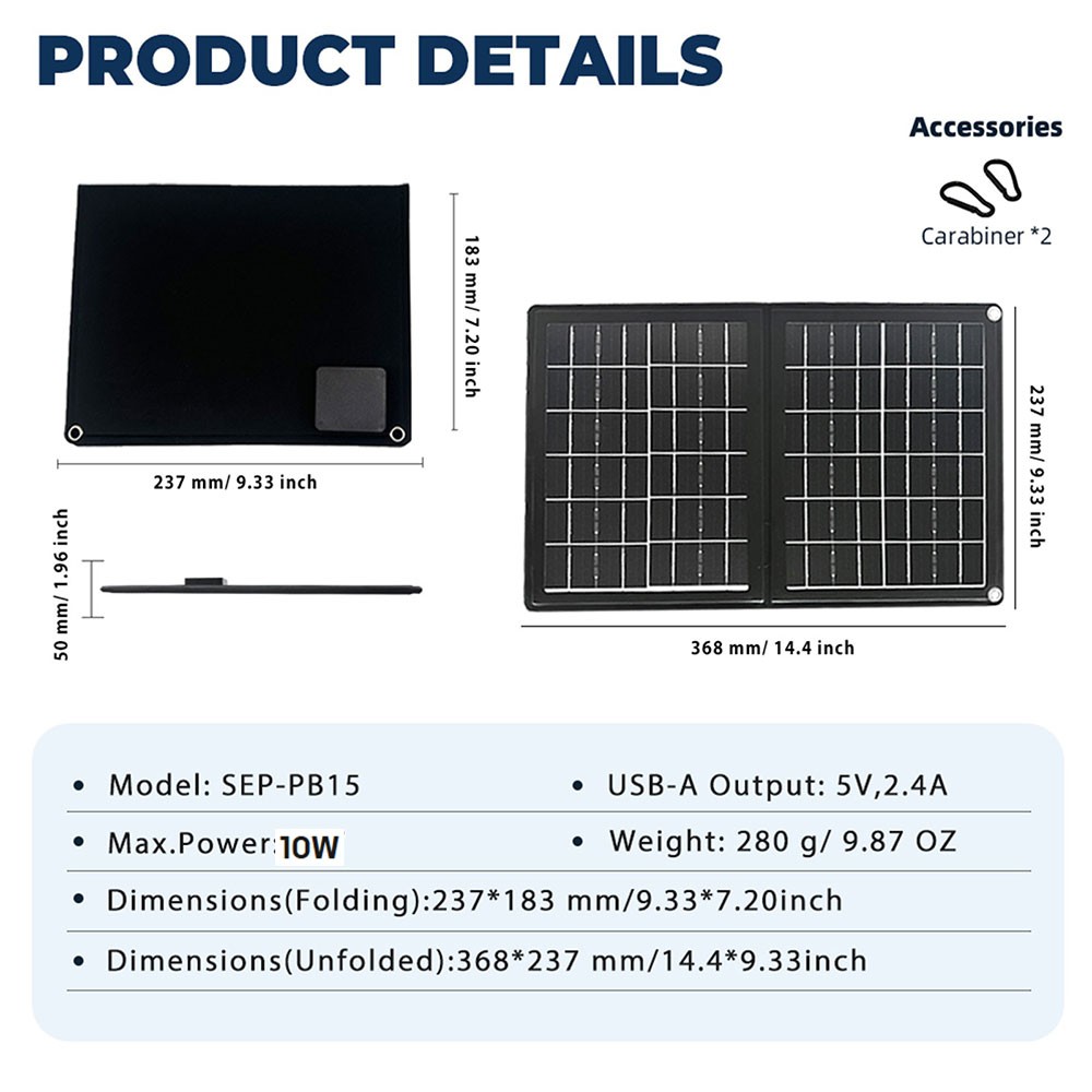 NEW Folding Solar Panel USB 5V Output Waterproof Portable Solar Charger