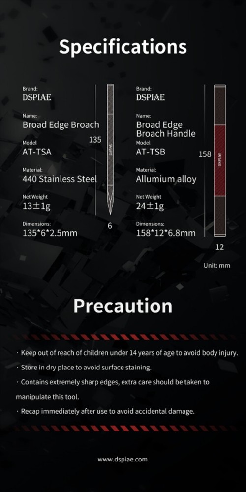 DSPIAE: Broad Edge Utility Knife / Scribber & Bevel Blade - Model Hobby Tool