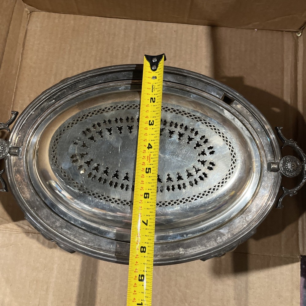 Large James Dixon & Son Sheffield Silver Plate Roll Top Server 2 Inserts