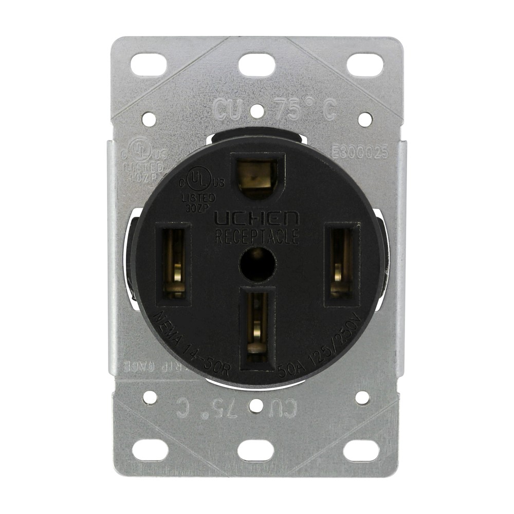 RV Trailer Camper 50 Amp Power VOLT Receptacle Mounting Plate OUTLET 50 A