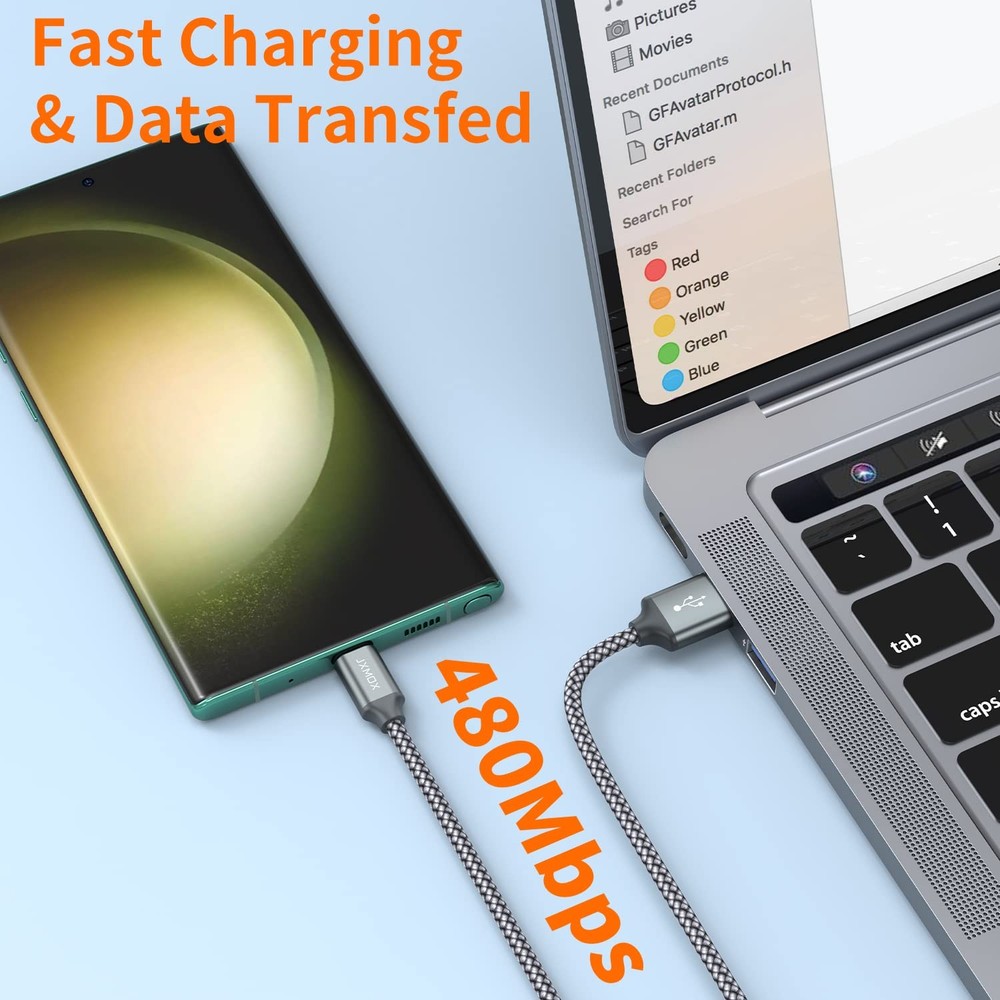 USB Type C Cable,USB A to C 3A Fast Charging (3.3ft 2-Pack) 3.3ft, Grey